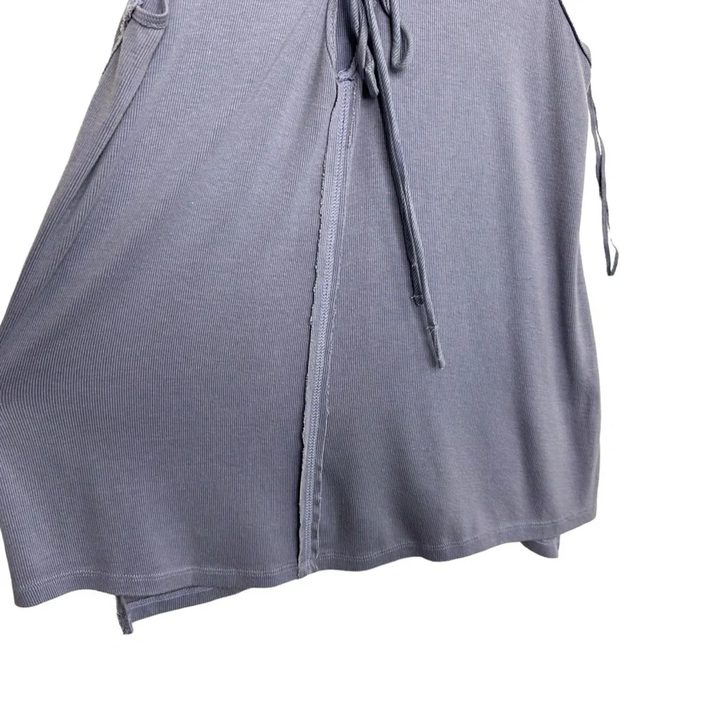 Free People We The Free Ribbed Twisted Strap Tank Tie Top Size Small Purple NWT - Picture 4 of 9
